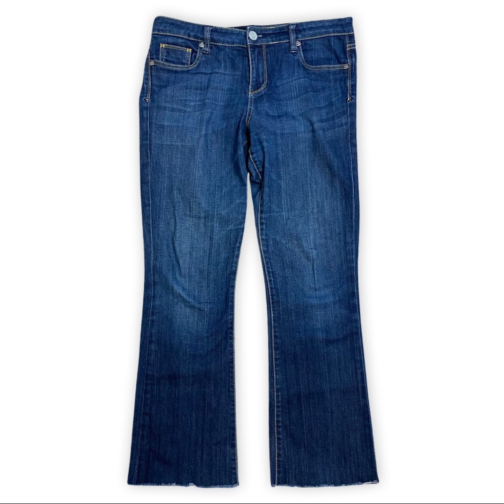 Kut from the Kloth Wide Leg Raw Hem Jeans Sz 10